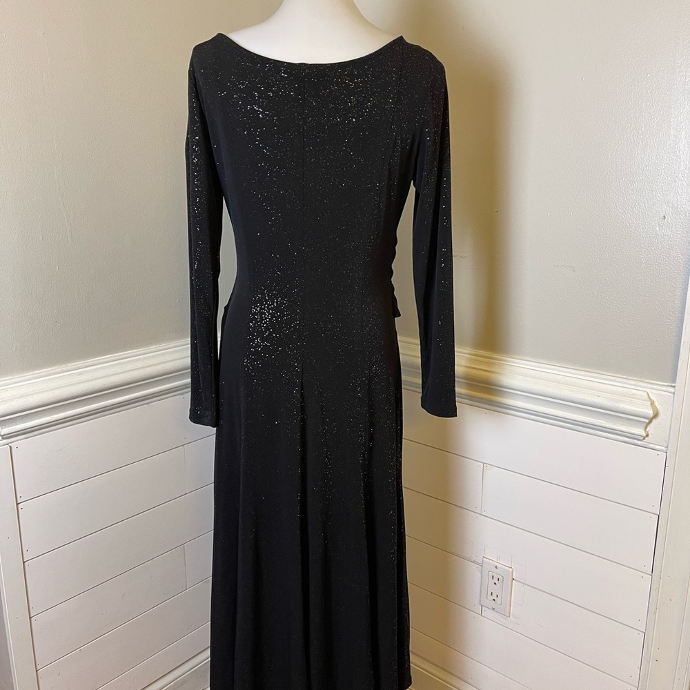 Perceptions New York Beautiful Black Silver Glittered Dress 10 FREE SHIP - Picture 3 of 5
